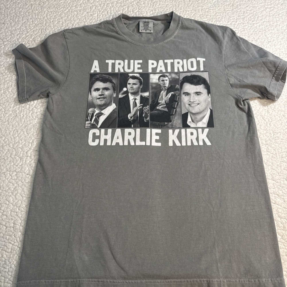 Charlie Kirk Shirts, A True Patriot RIP Memorial men's Large T-Shirt